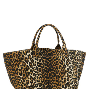 Ganni Leopard Xxl Shopping Bag