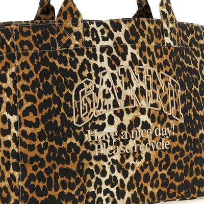 Ganni Leopard Xxl Shopping Bag