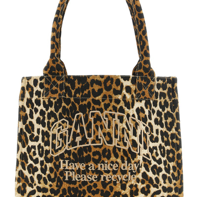 Ganni Leopard Large Shopping Bag