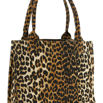 Ganni Leopard Large Shopping Bag