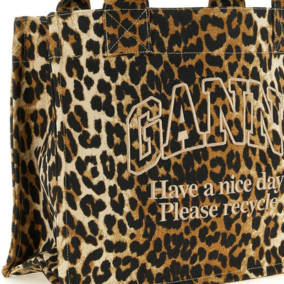 Ganni Leopard Large Shopping Bag