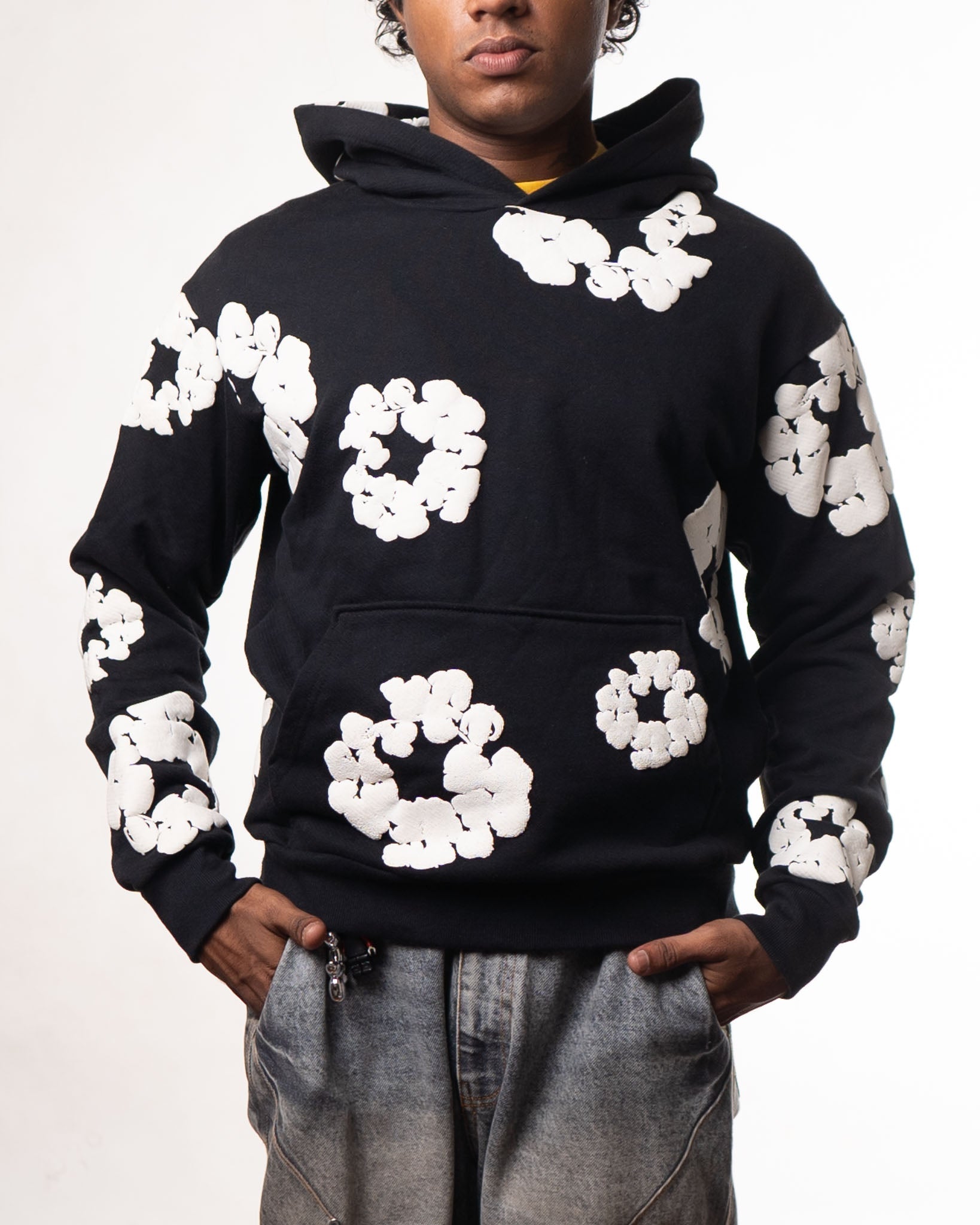 Denim Tears Black&White Floral Hoodie