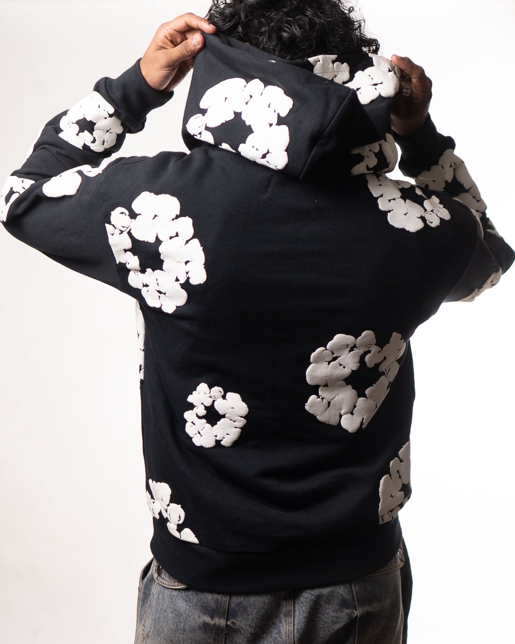 Denim Tears Black&White Floral Hoodie