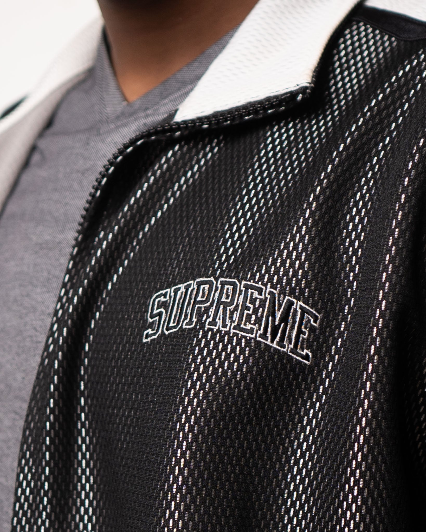 Supreme Black Bounded Mesh Track Jacket