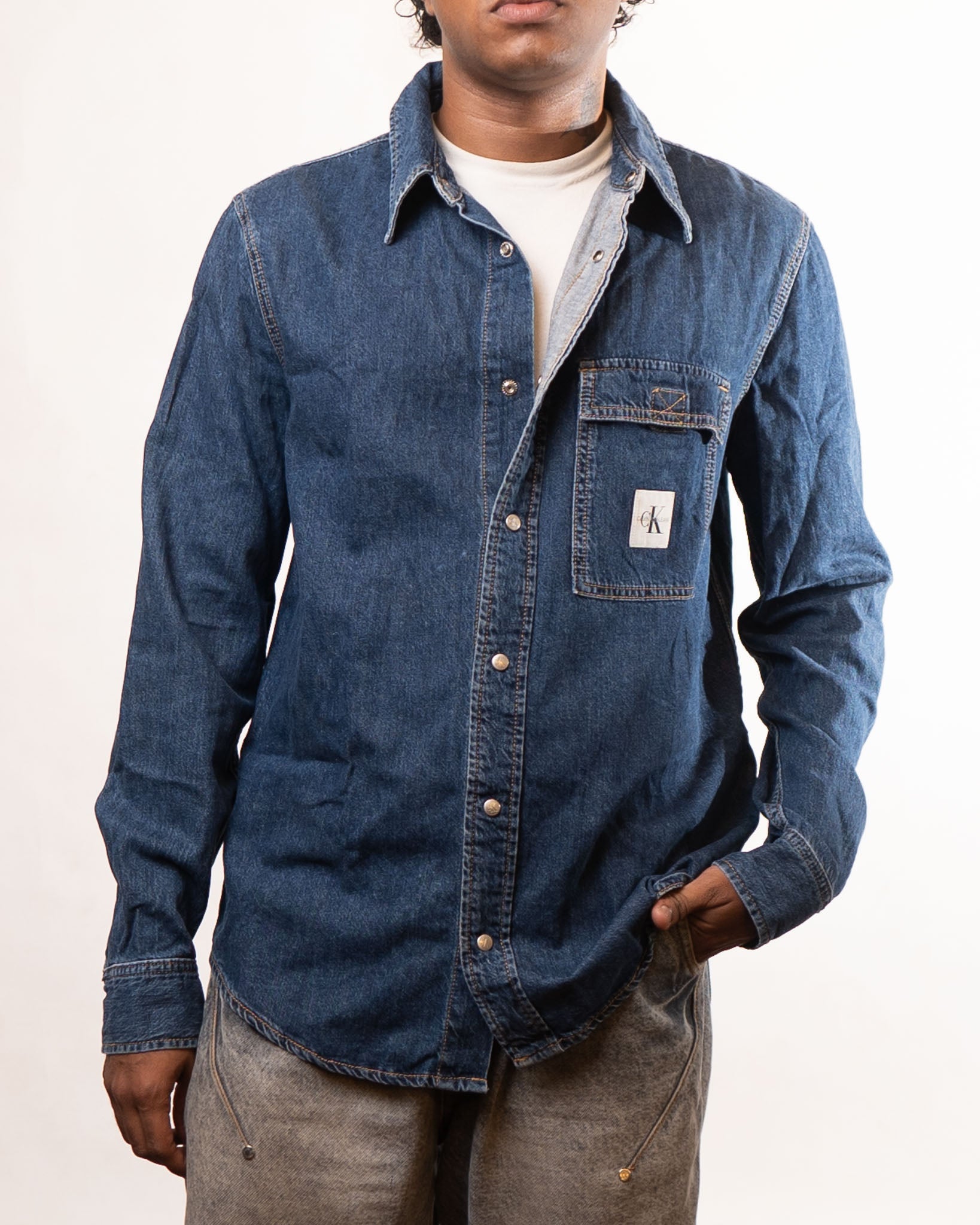 Calvin Klein Relaxed Utility Denim Shirt