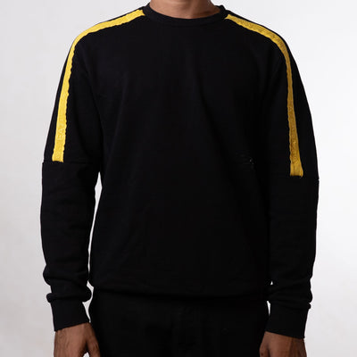 Emporio Armani Black Yellow stripe sweatshirt