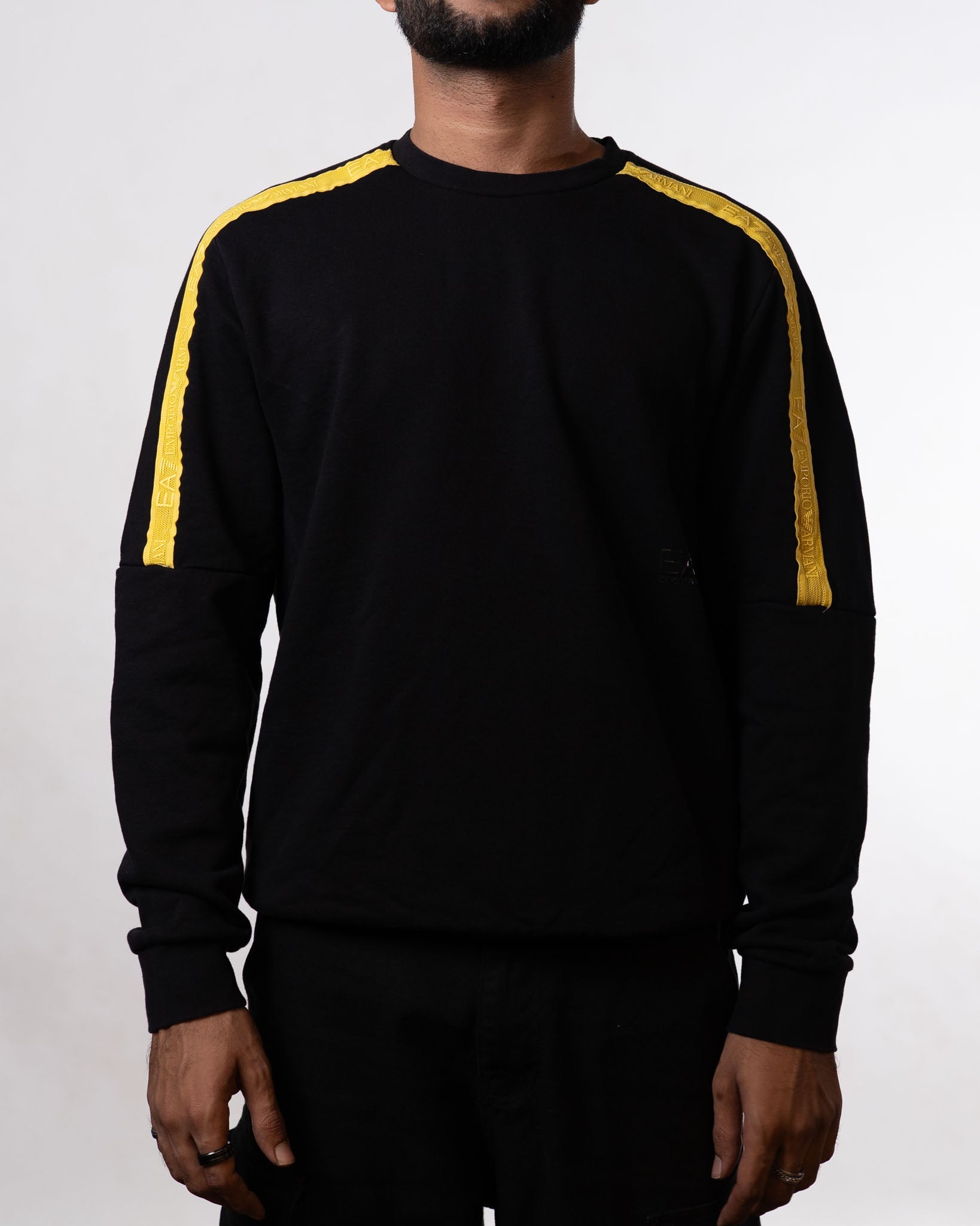 Emporio Armani Black Yellow stripe sweatshirt
