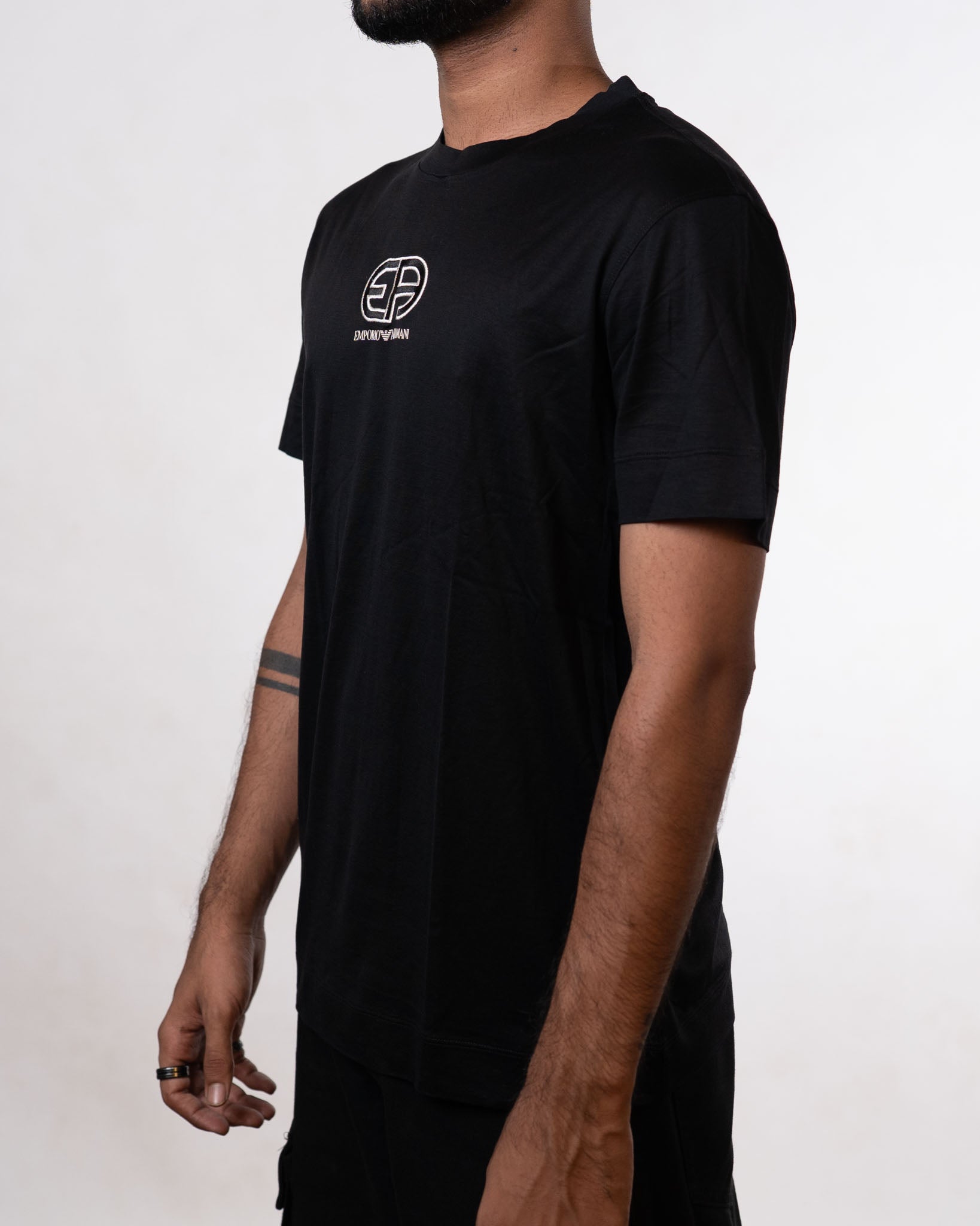 Emporio Armani EA logo black tee