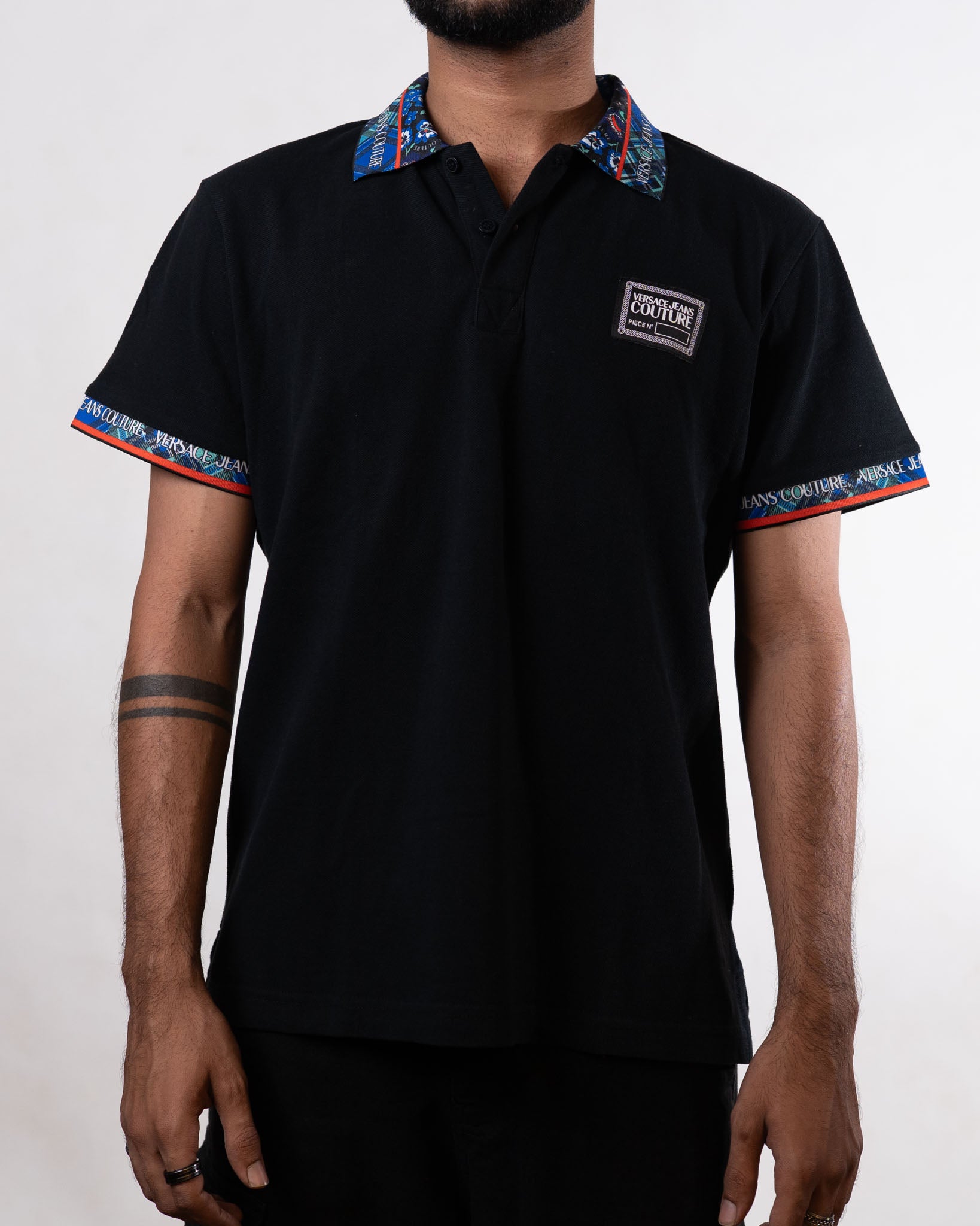 Versace Jeans Couture Black Flower Printed Tee