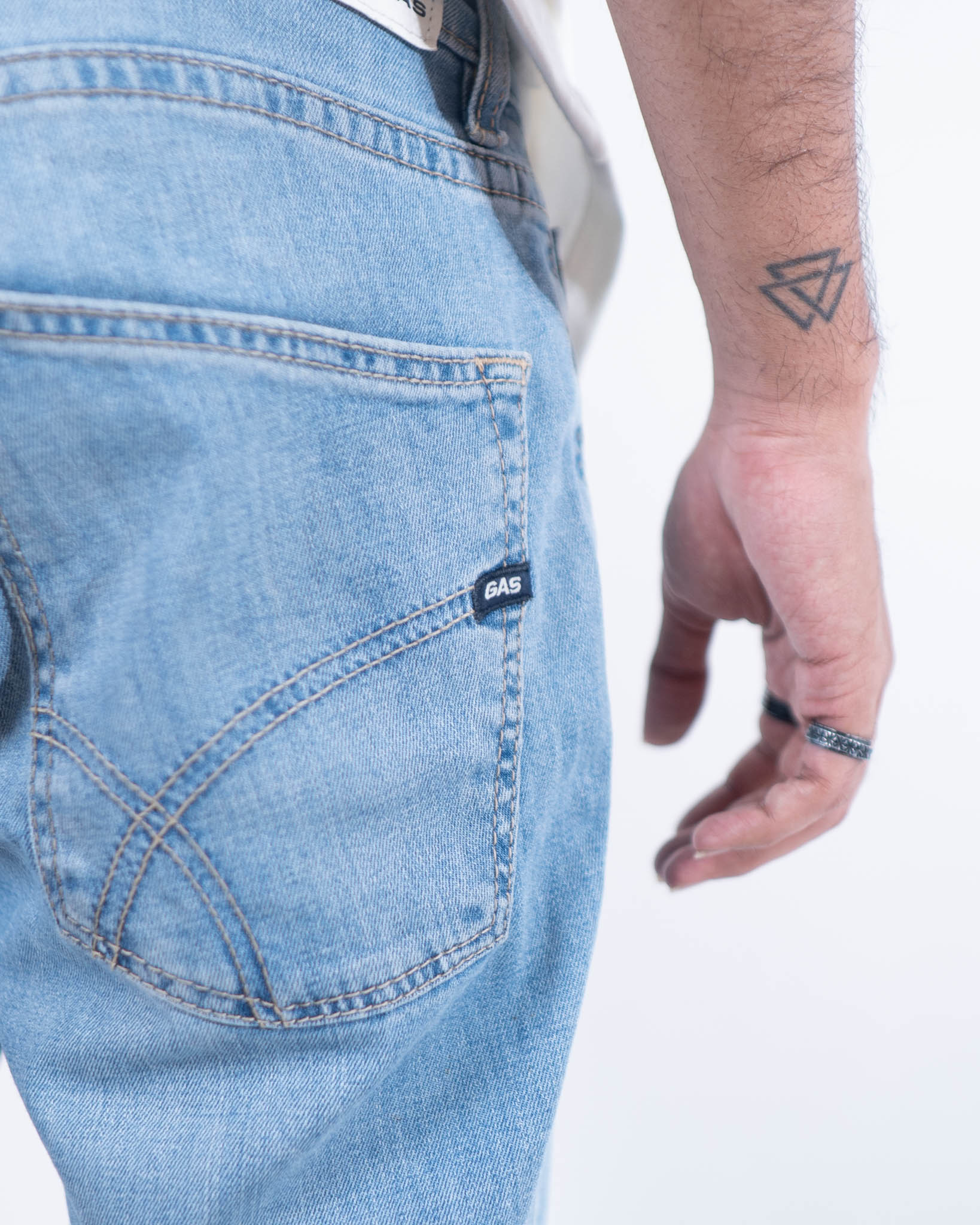 GAS Straight Fit Mid-rise Denim - light Blue