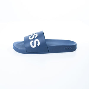 Hugo Boss Mens Navy Blue Sliders