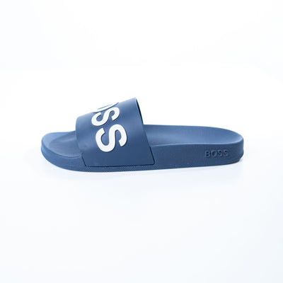 Hugo Boss Mens Navy Blue Sliders