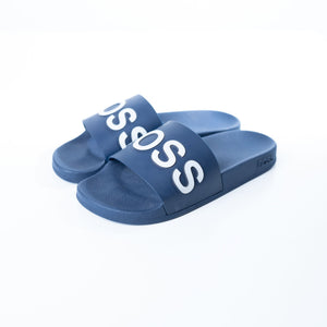 Hugo Boss Mens Navy Blue Sliders