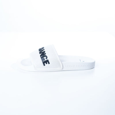 Armani Exchange White Beach Slippers