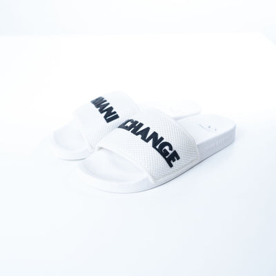 Armani Exchange White Beach Slippers