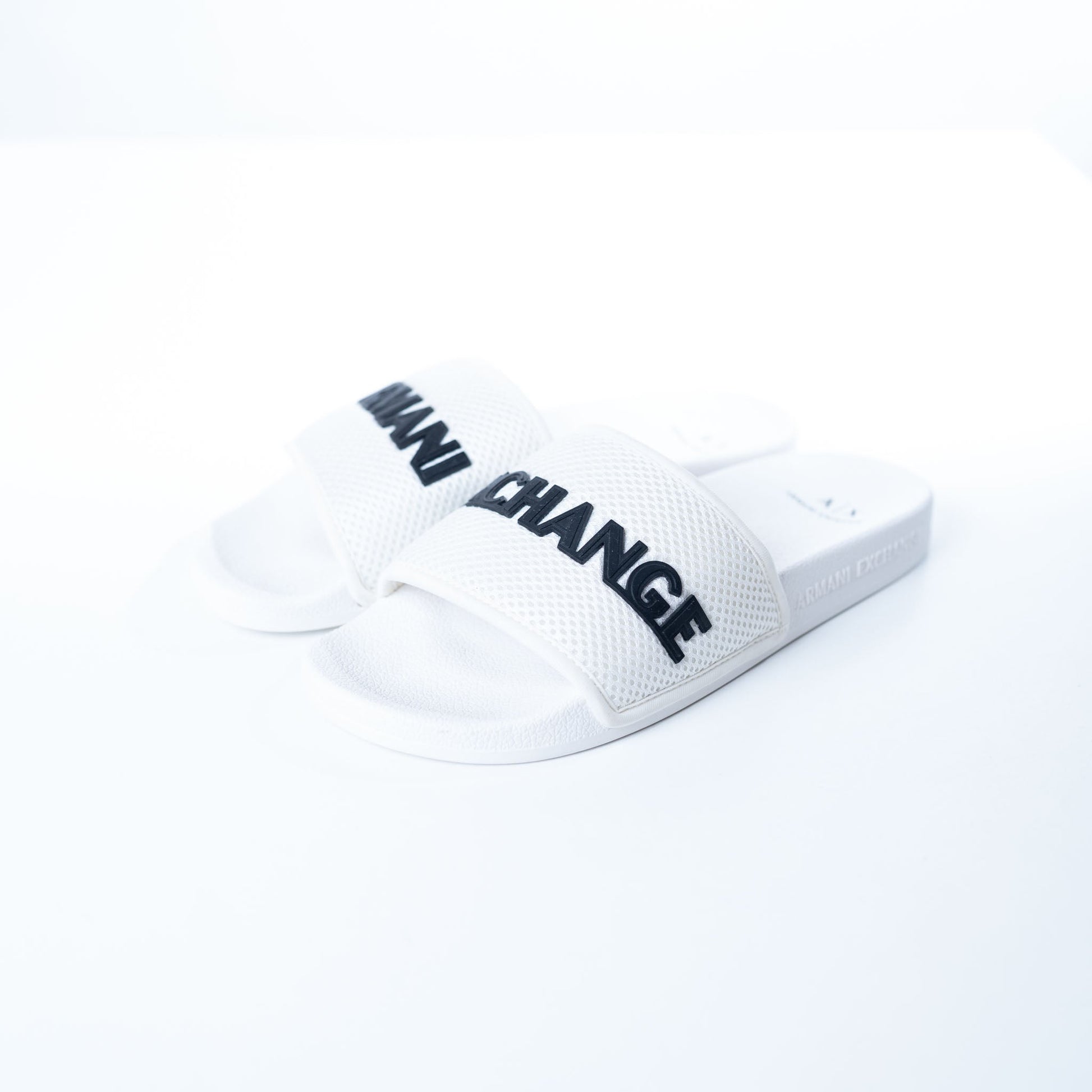 Armani Exchange White Beach Slippers