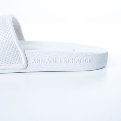 Armani Exchange White Beach Slippers
