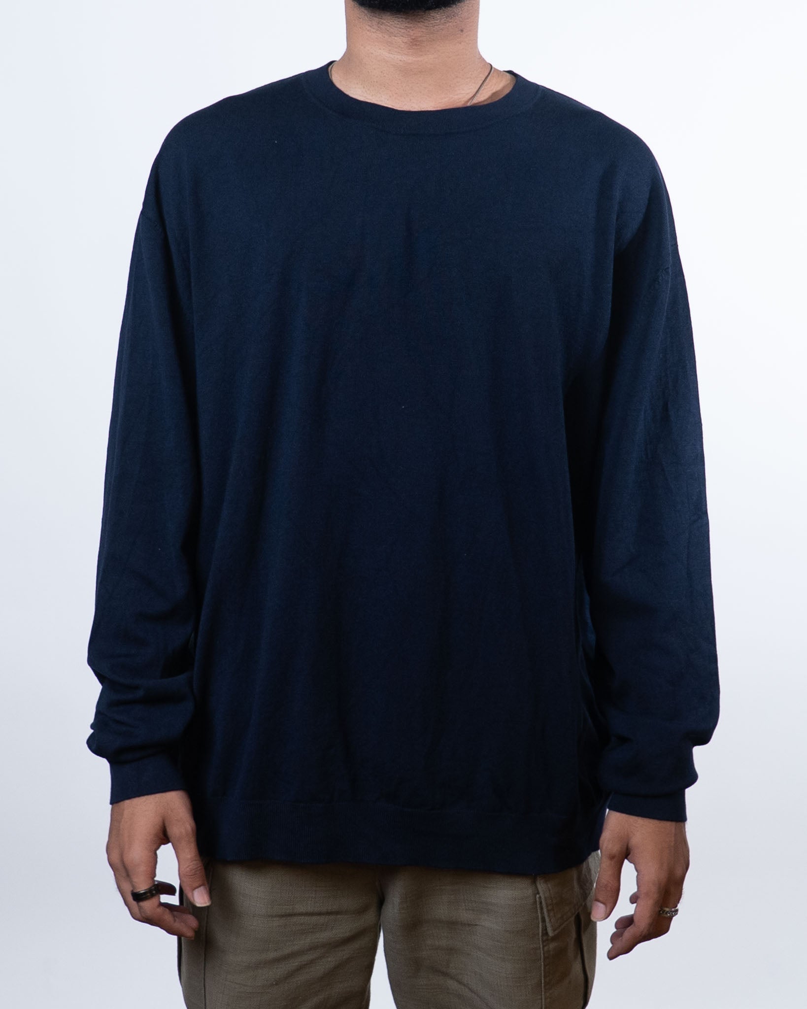 Zara Basic Crewneck Long Sleeve Black Tee