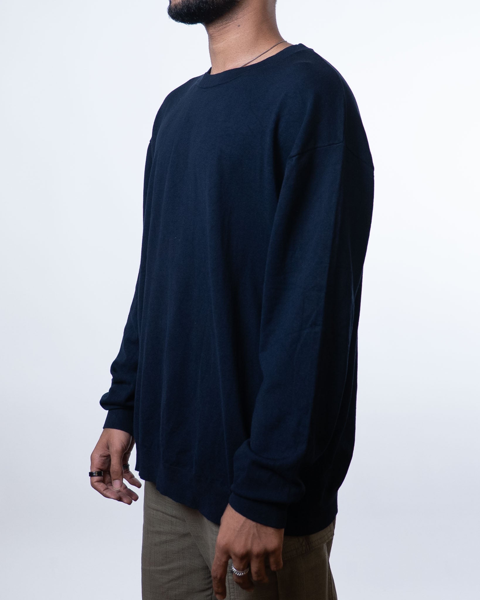Zara Basic Crewneck Long Sleeve Black Tee