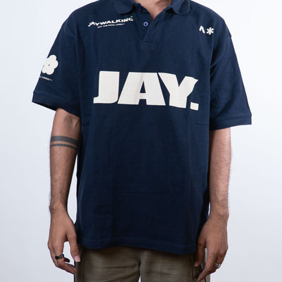 Friends Of Jaywalking Navy Blue Polo