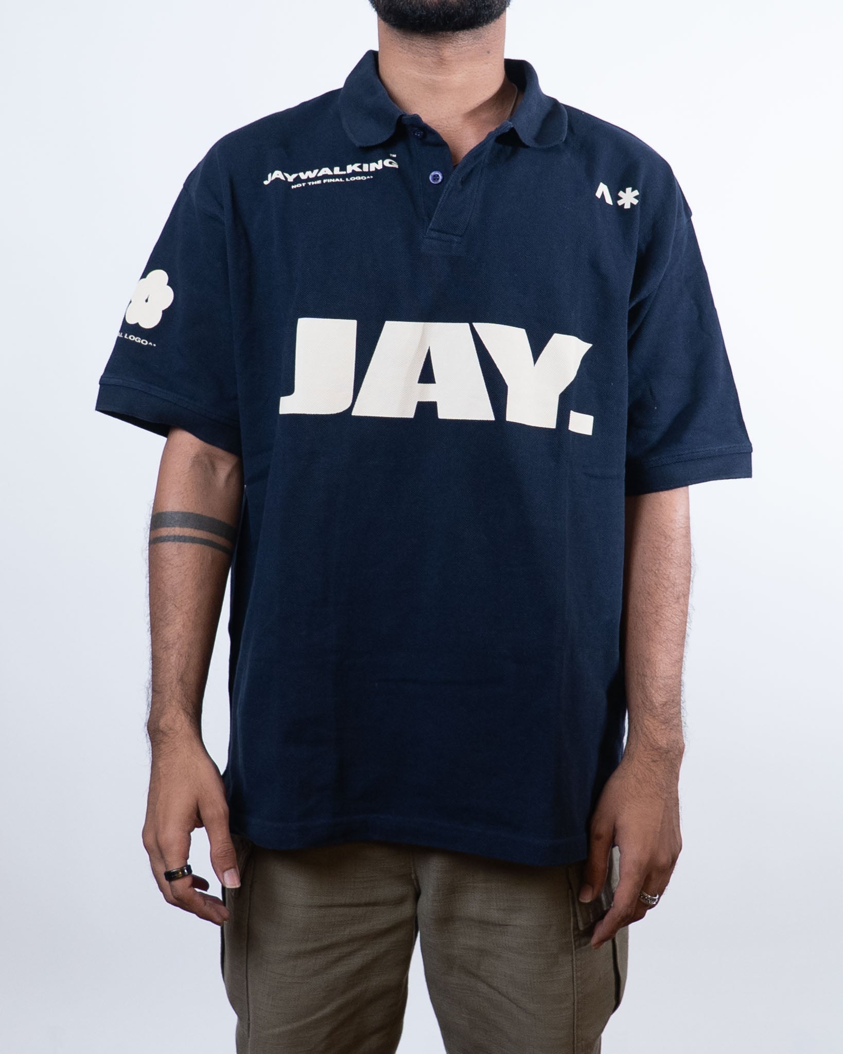 Friends Of Jaywalking Navy Blue Polo