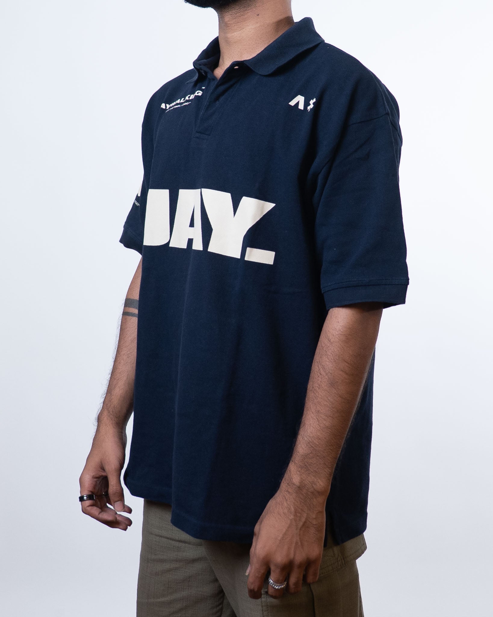 Friends Of Jaywalking Navy Blue Polo