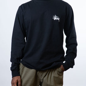 Stussy Basic Long Sleeve Black Tee