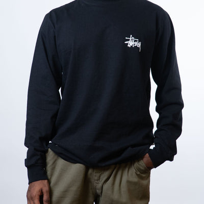 Stussy Basic Long Sleeve Black Tee