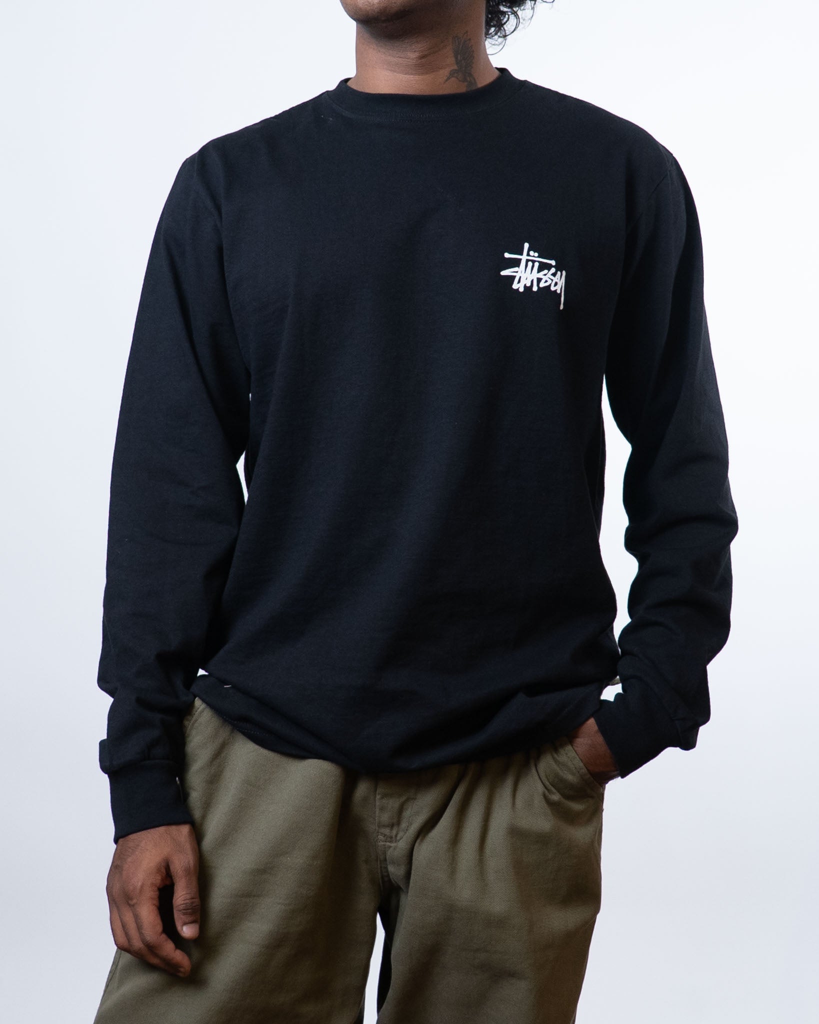 Stussy Basic Long Sleeve Black Tee