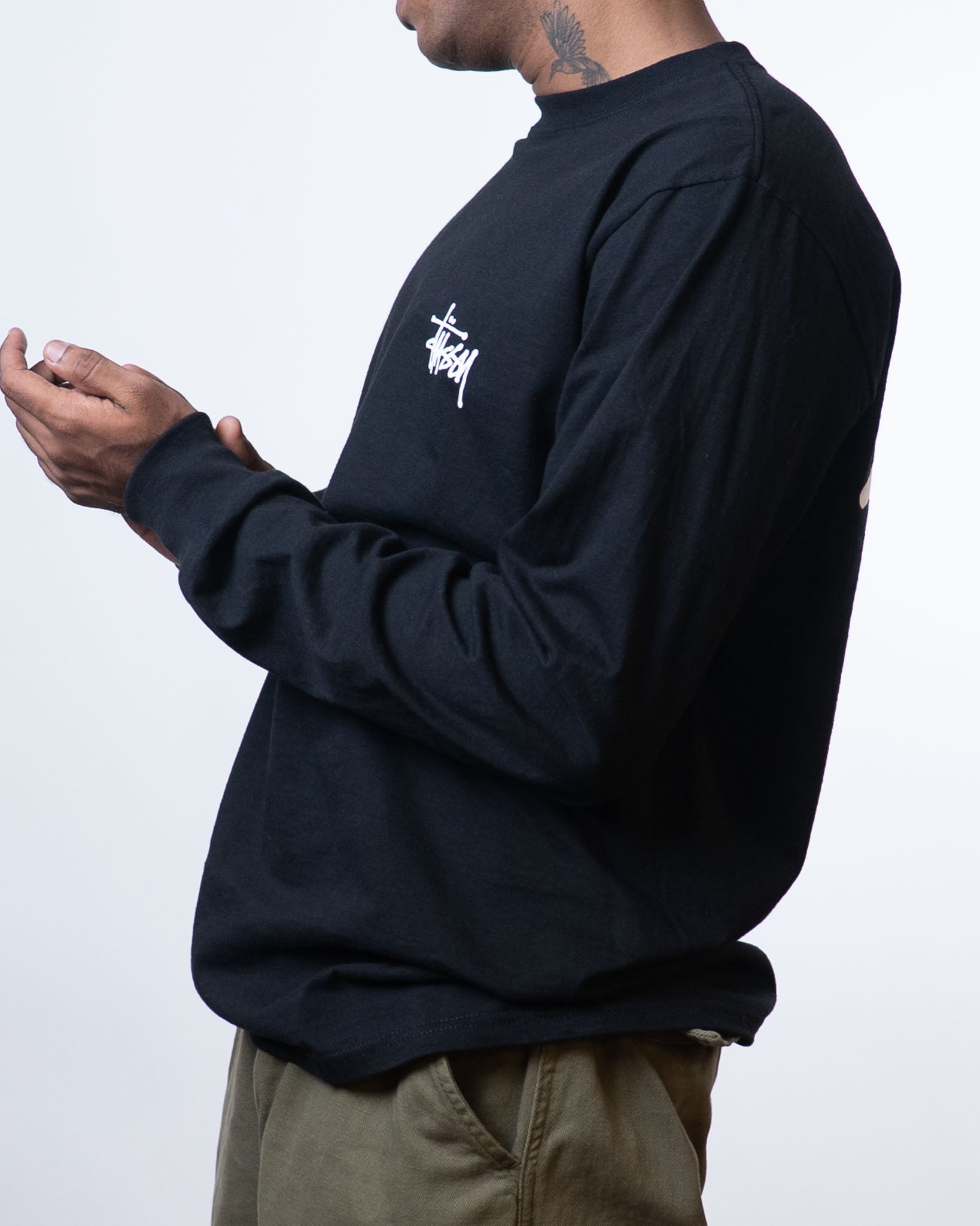 Stussy Basic Long Sleeve Black Tee