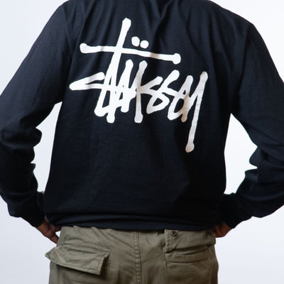 Stussy Basic Long Sleeve Black Tee
