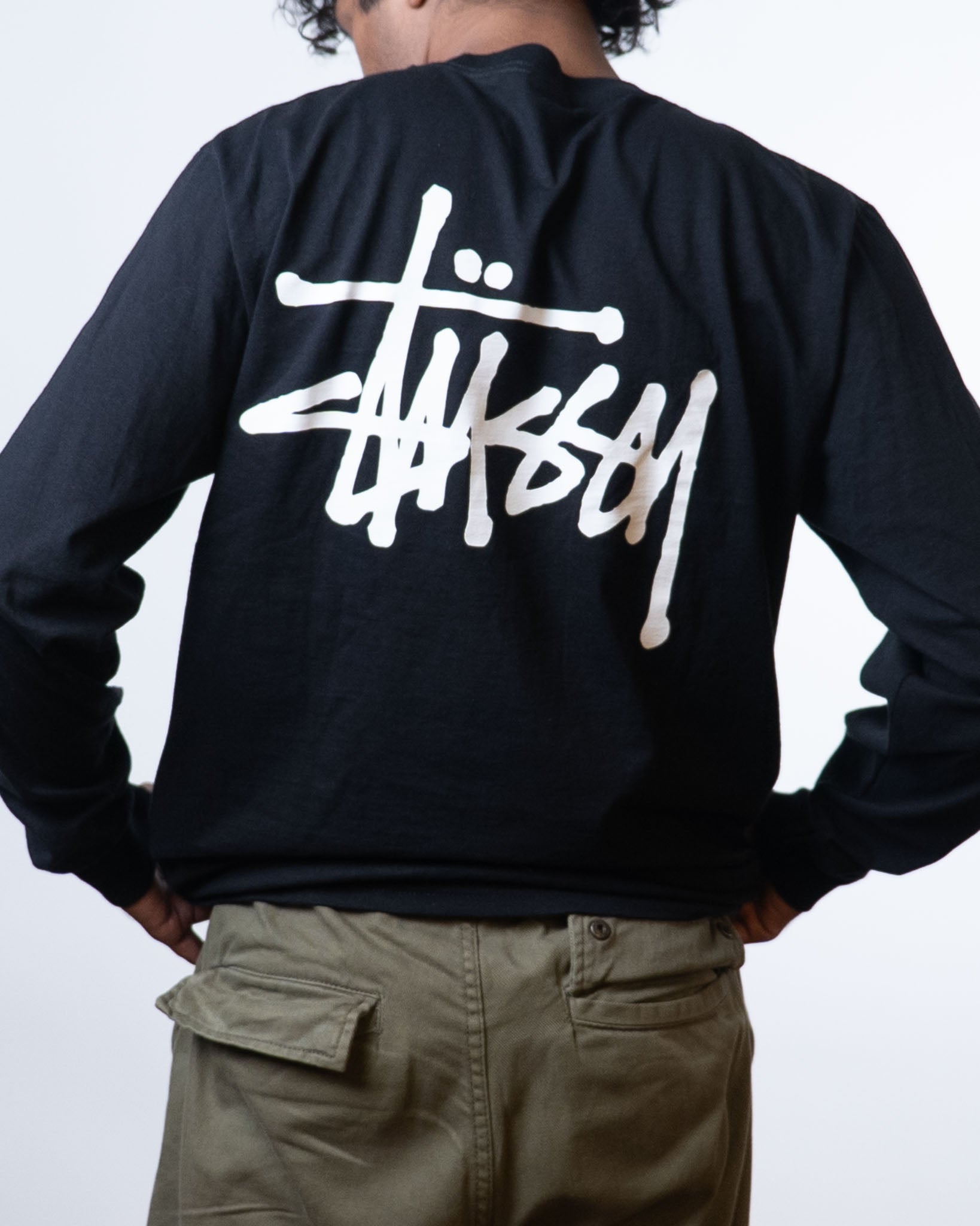 Stussy Basic Long Sleeve Black Tee