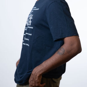 Armani Exchange Multiple Logo Navy Blue Tee