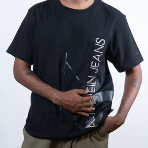 Calvin Klein Logo Embroidered Black Tee