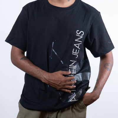 Calvin Klein Logo Embroidered Black Tee