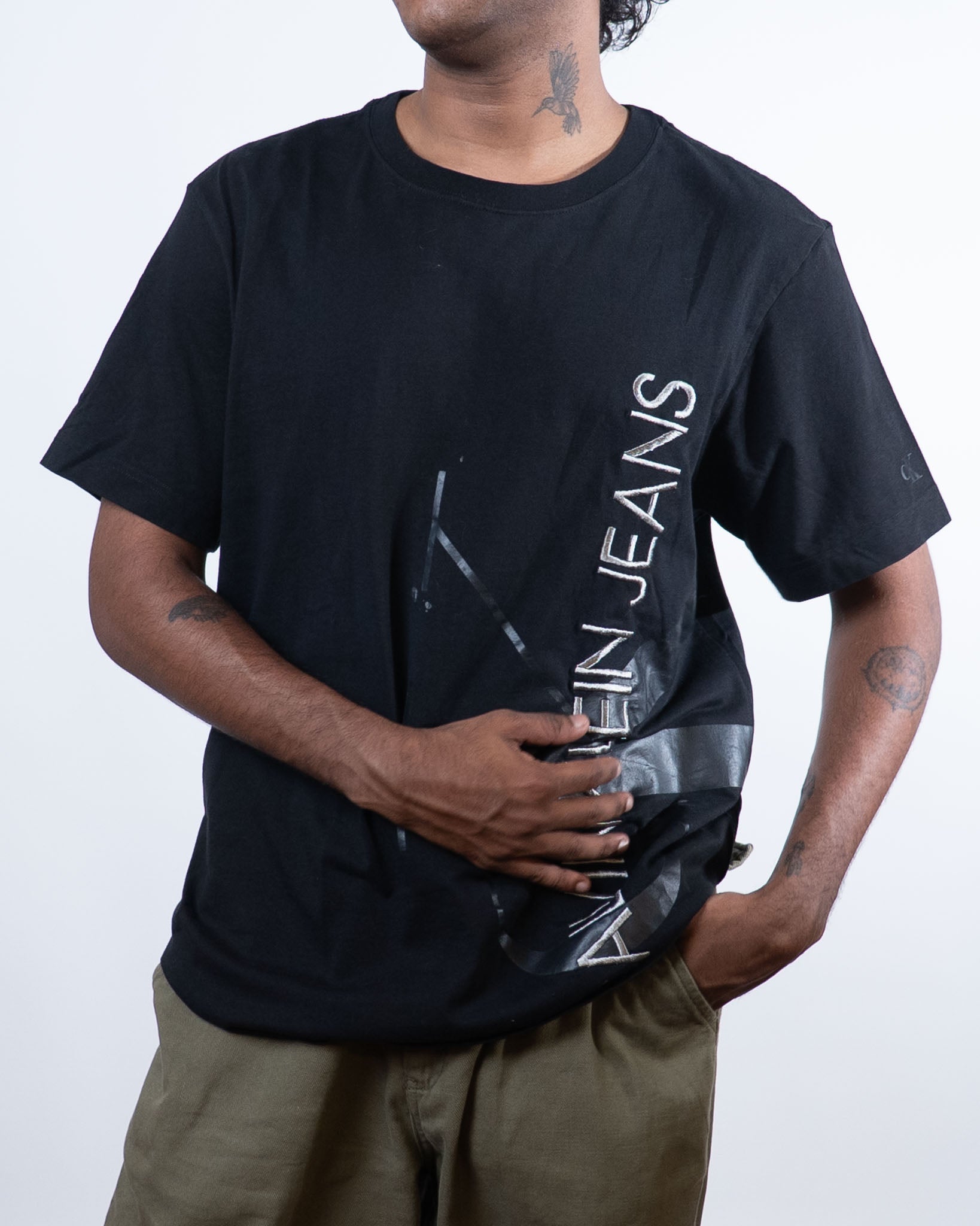 Calvin Klein Logo Embroidered Black Tee