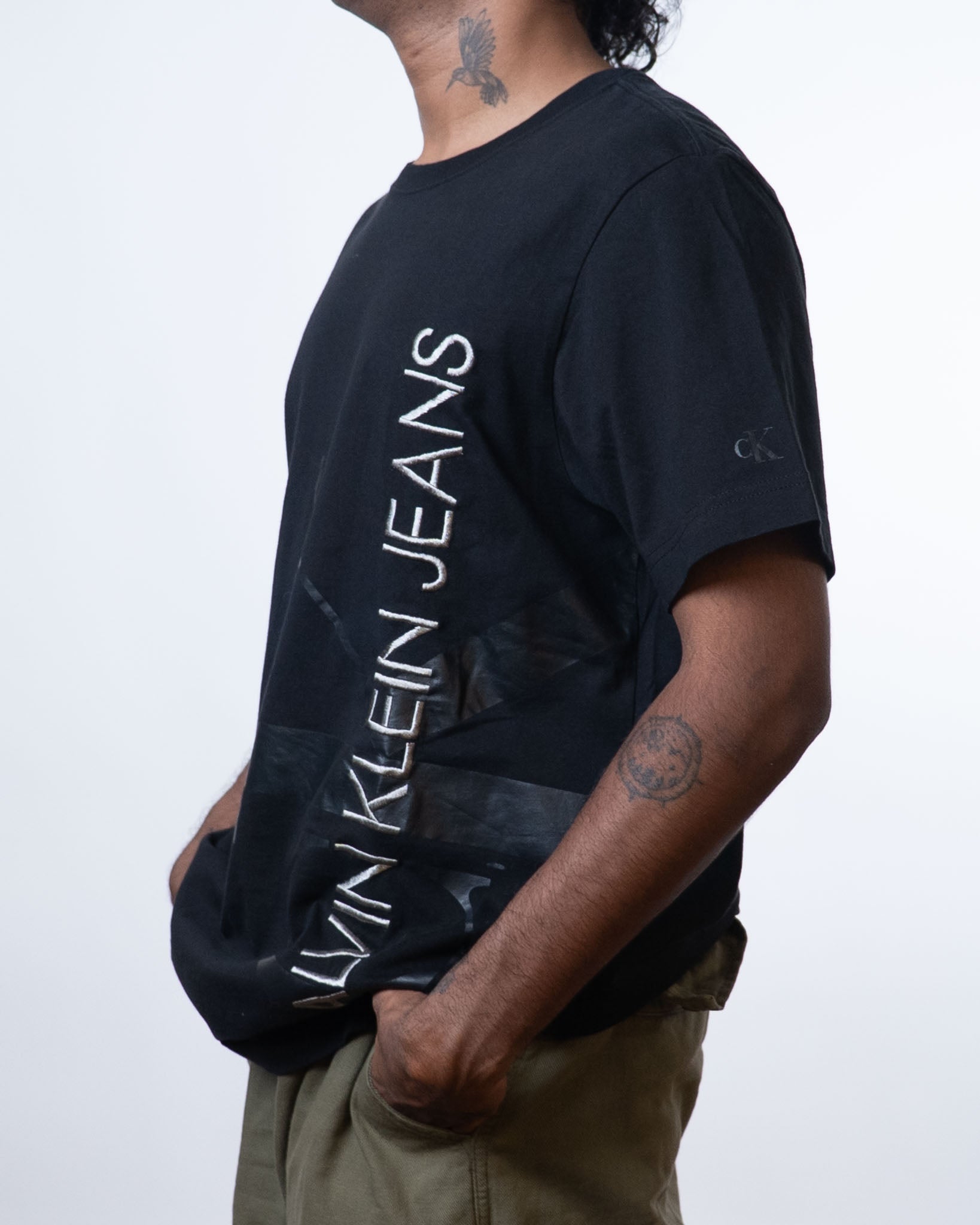 Calvin Klein Logo Embroidered Black Tee