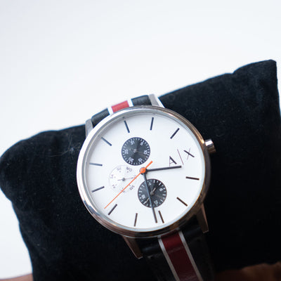 Armani Exchange Red/Black Strapped Watch