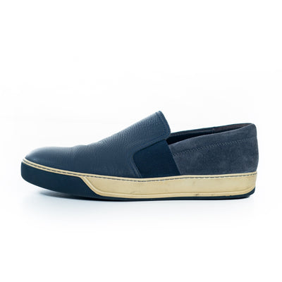 Lanvin Leather And Suede Slip-Ons