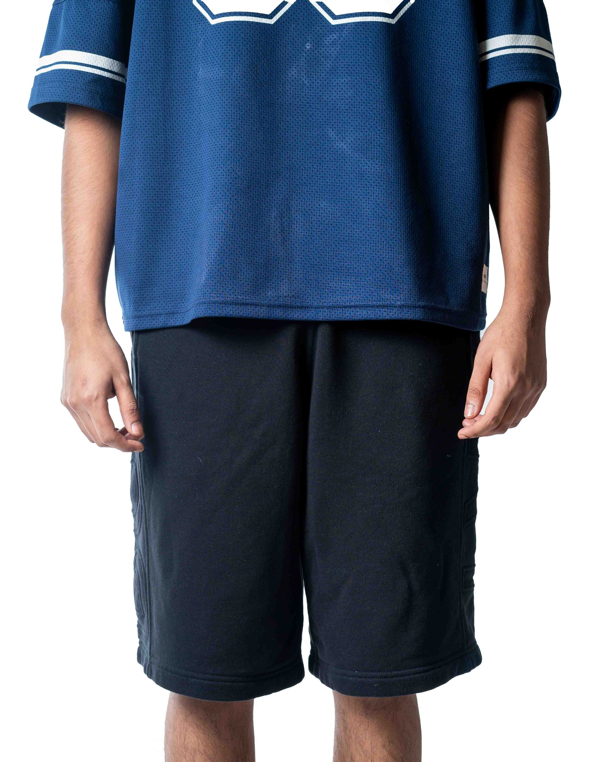 Burberry Black Embossed Logo Shorts