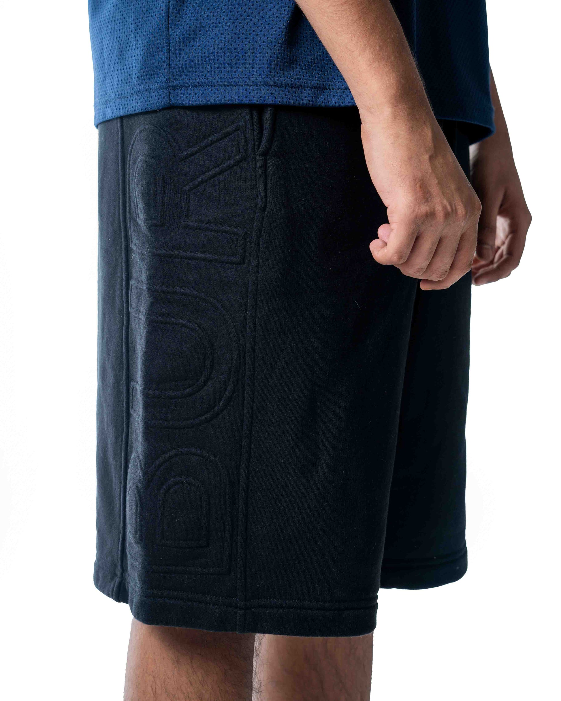 Burberry Black Embossed Logo Shorts