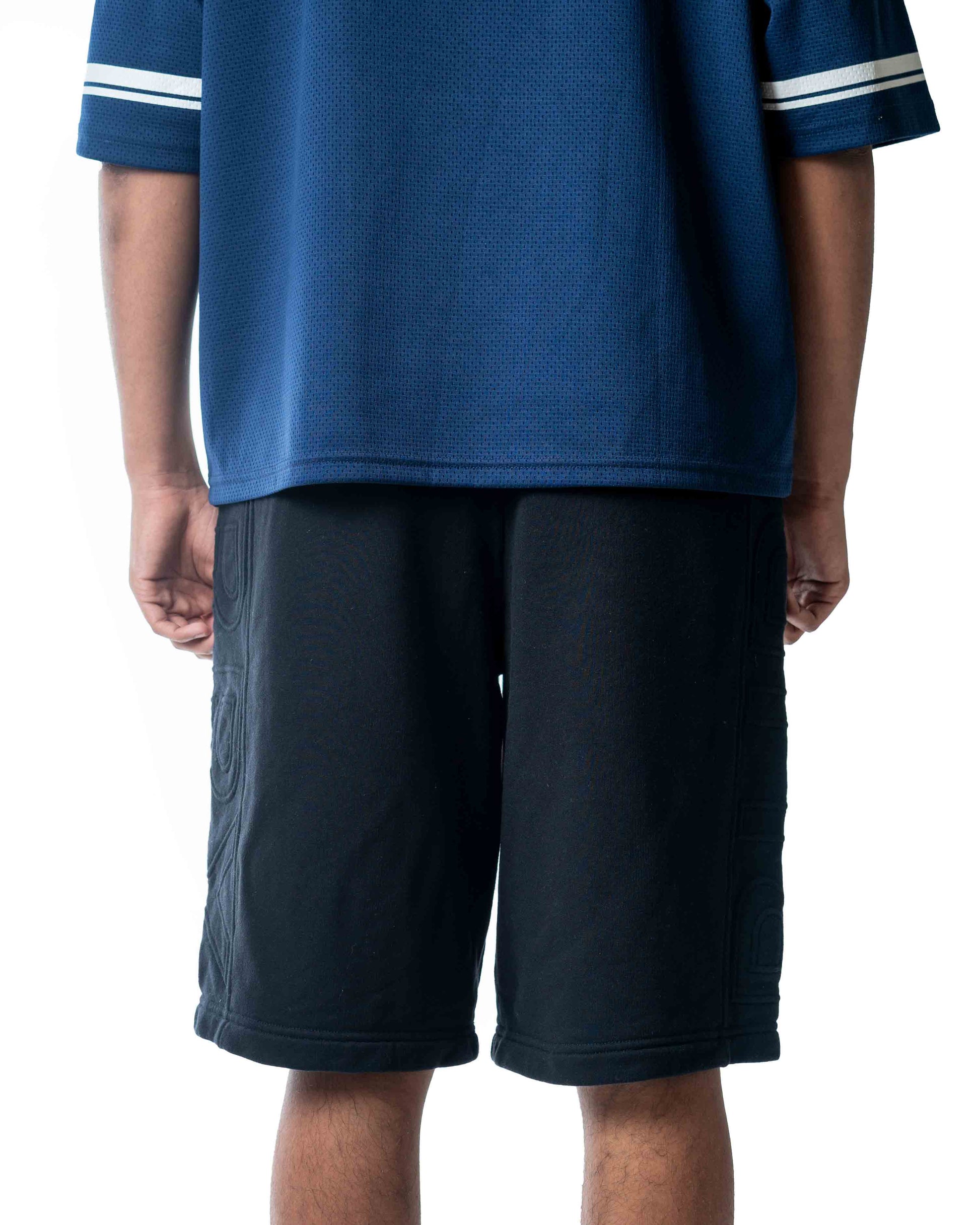Burberry Black Embossed Logo Shorts
