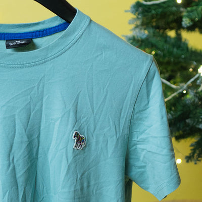 Paul Smith Teal Zebra Logo Cotton T-Shirt