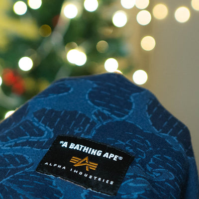 Bape x Alpha Industries Crewneck Sweater Navy