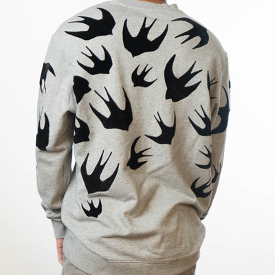 McQueen Swallow Appliques Sweatshirt