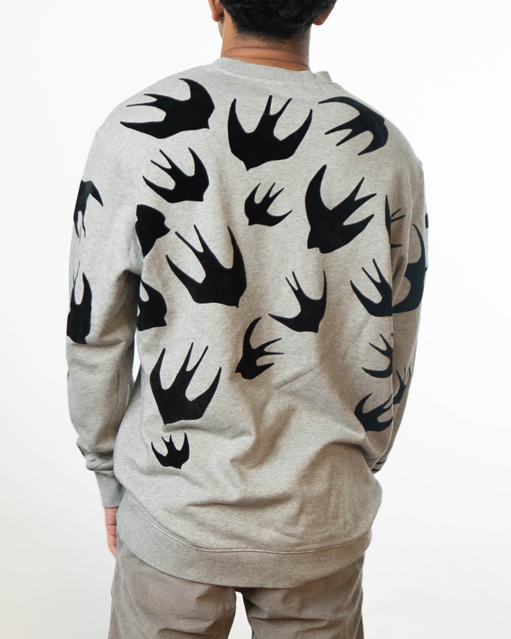 McQueen Swallow Appliques Sweatshirt