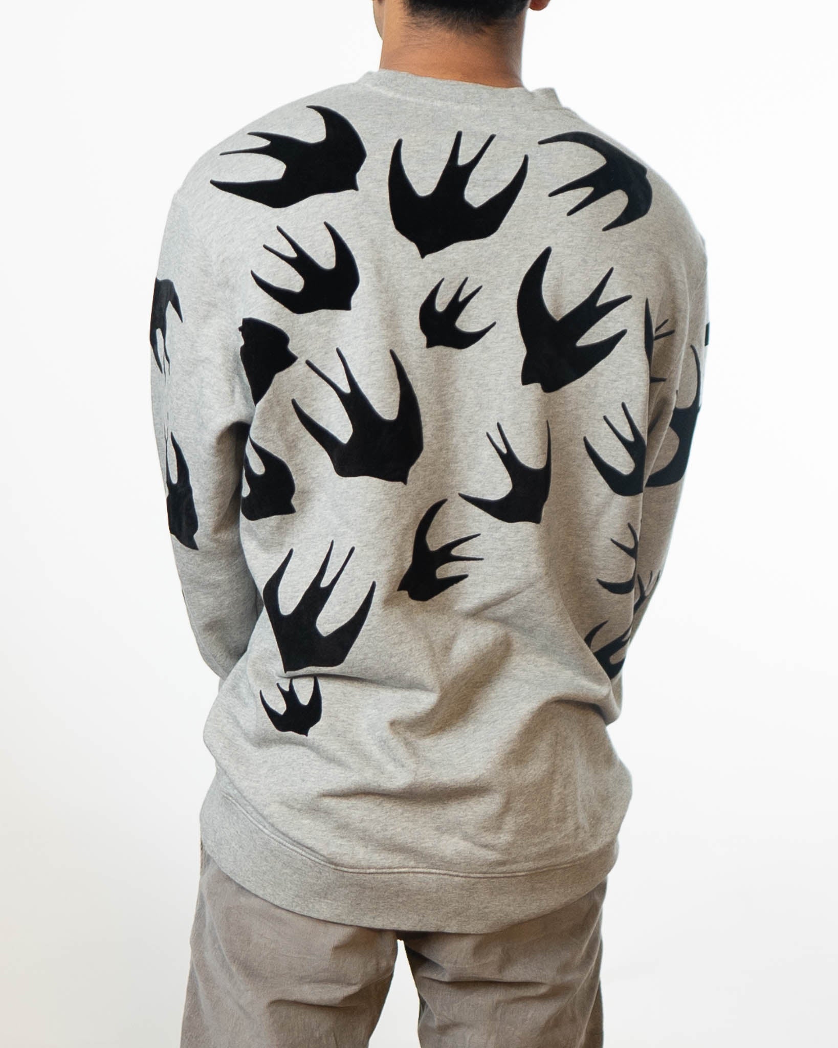 McQueen Swallow Appliques Sweatshirt