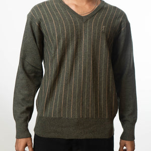 Yves Saint Laurent V-Neck Green Sweater
