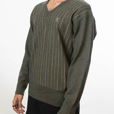 Yves Saint Laurent V-Neck Green Sweater