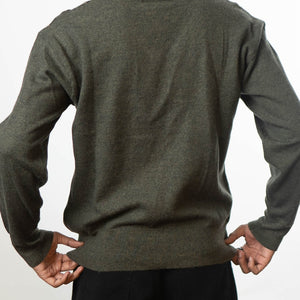Yves Saint Laurent V-Neck Green Sweater